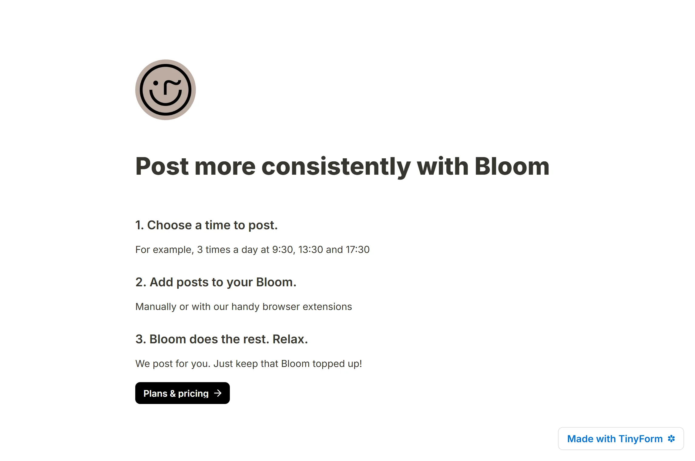 A published form with a round logo above its title.