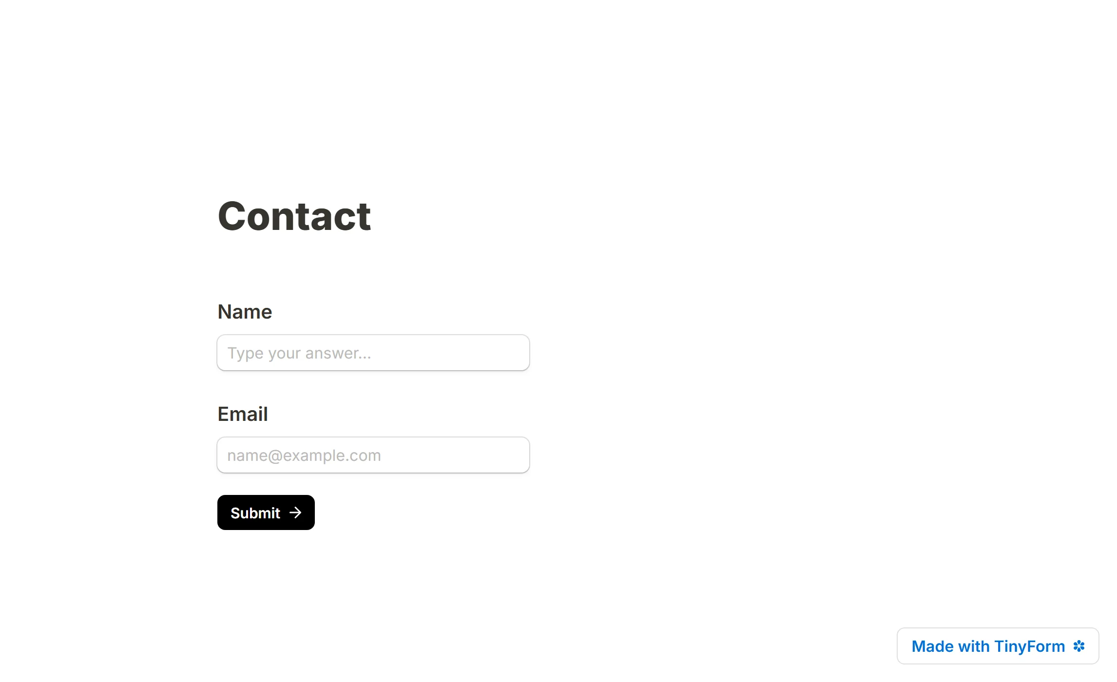 The published page drawing the I'm not a robot checkbox above Submit
