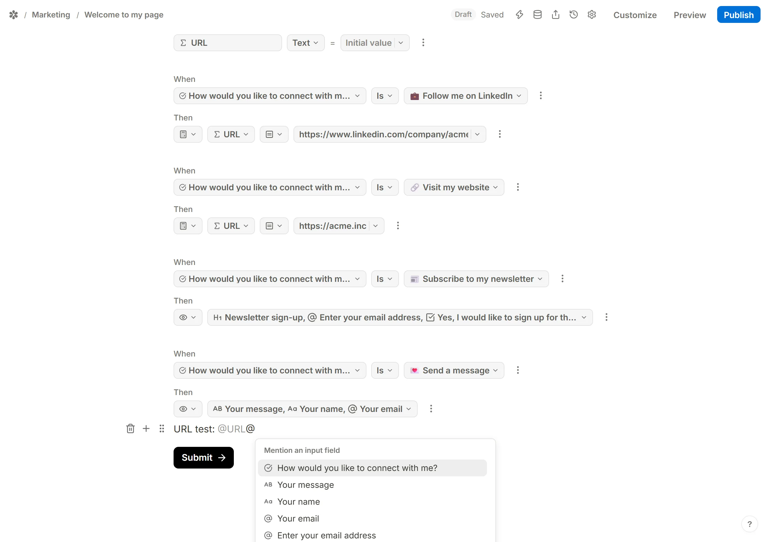 Mentioning the calculated field in a paragraph, to watch it change