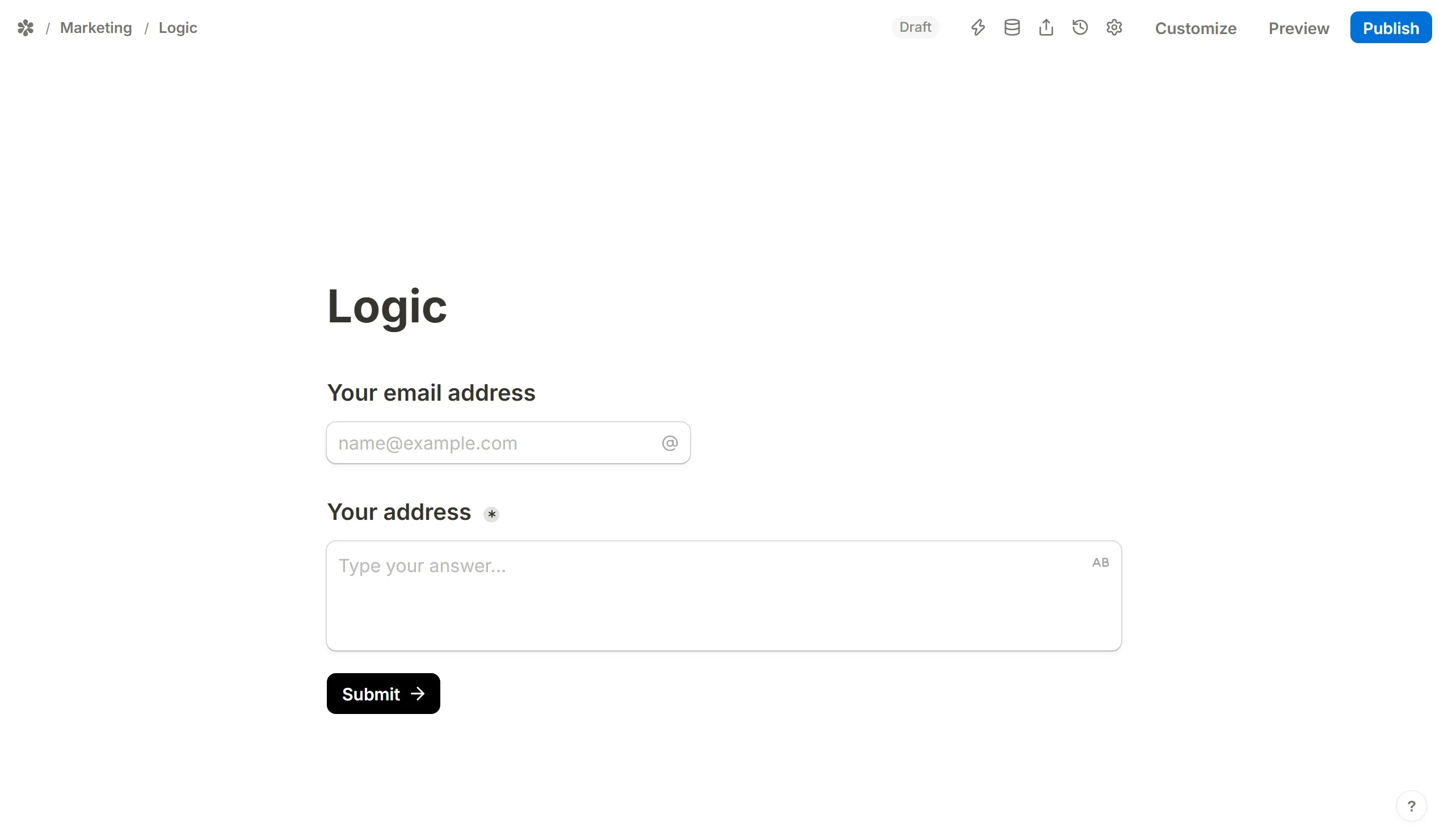 A block hidden from its own menu: still on the canvas and marked, gone from the published page