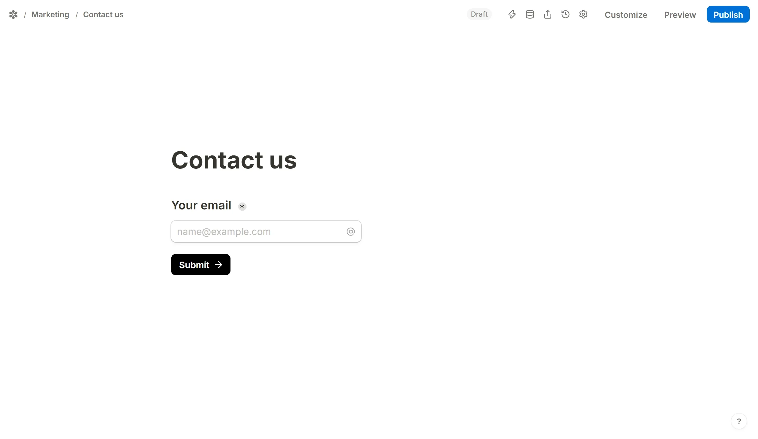 Verify email switched on in the block's settings
