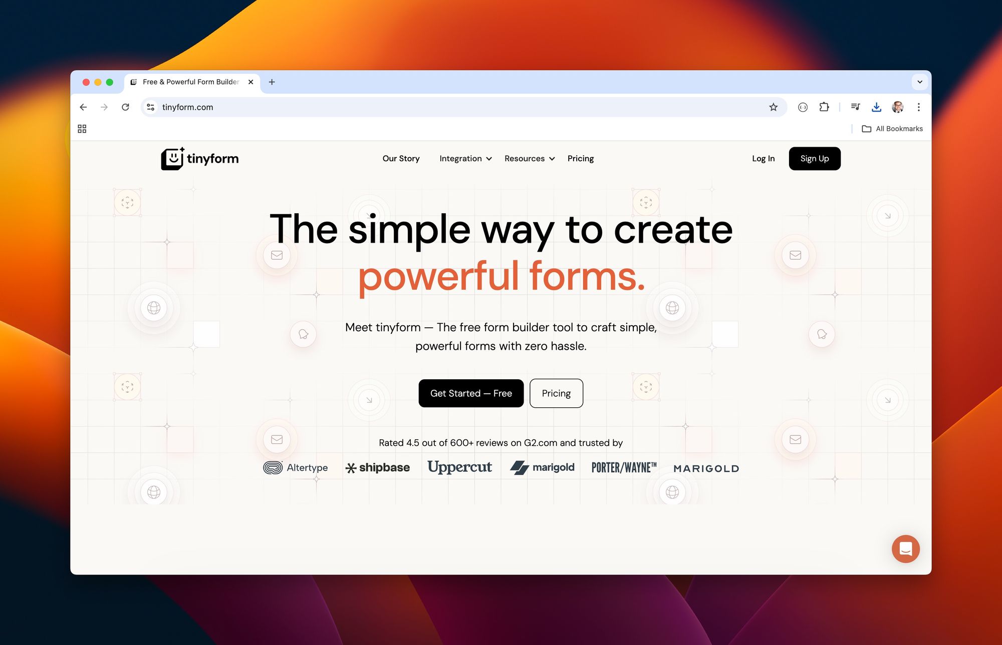 tinyform homepage