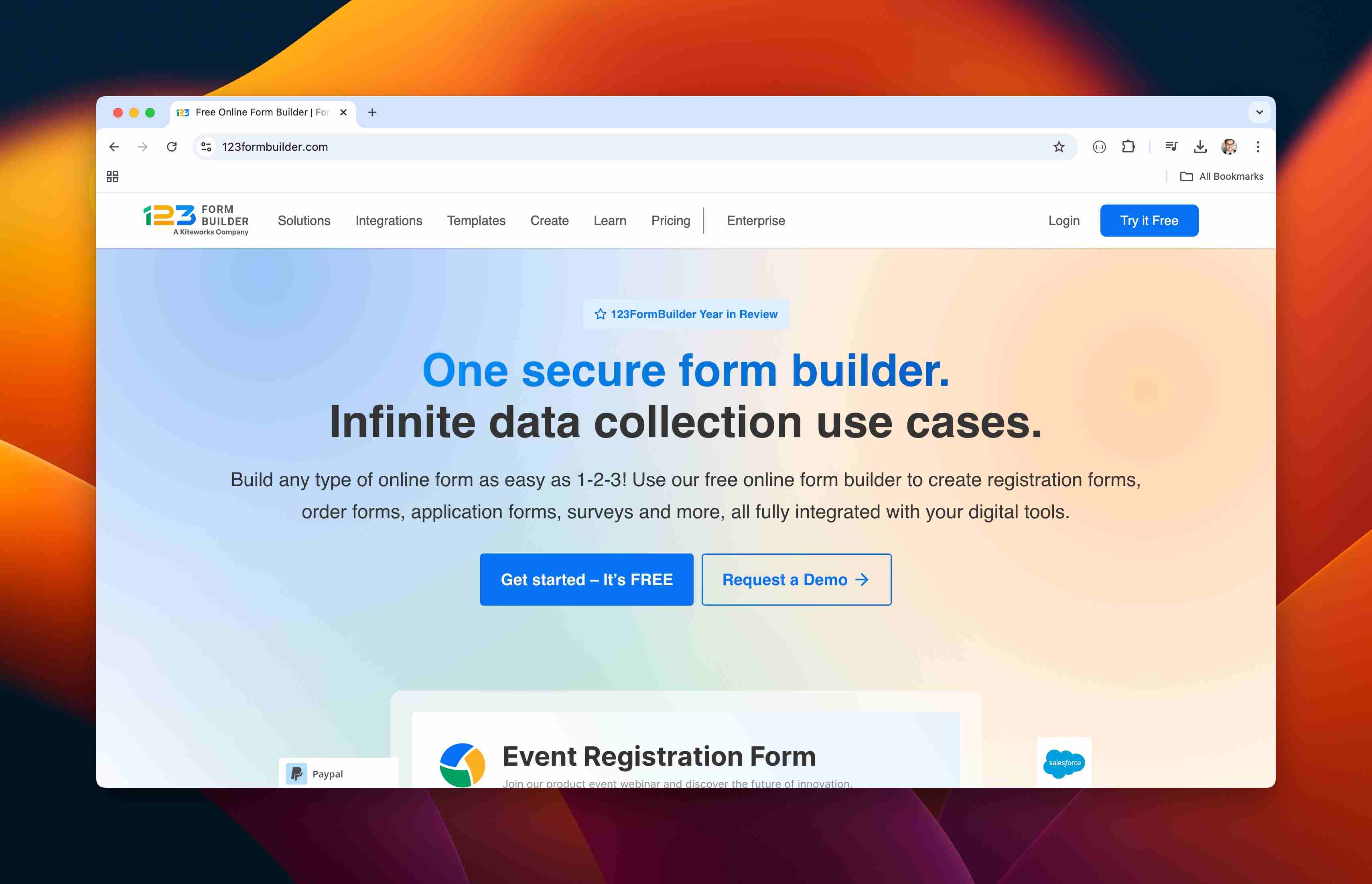 123formbuilder homepage