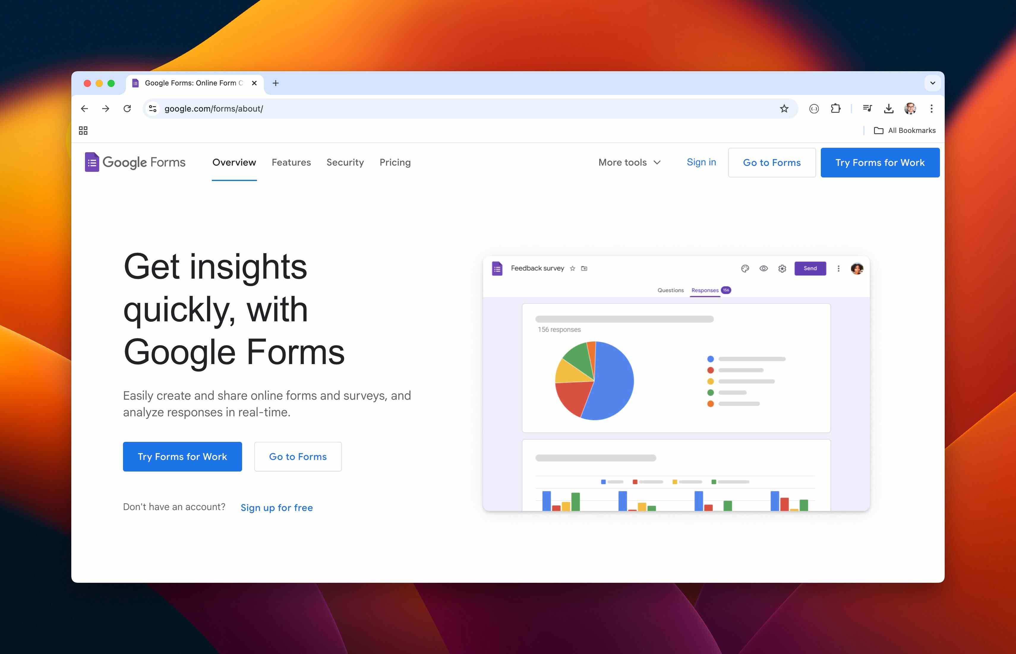 google forms homepage