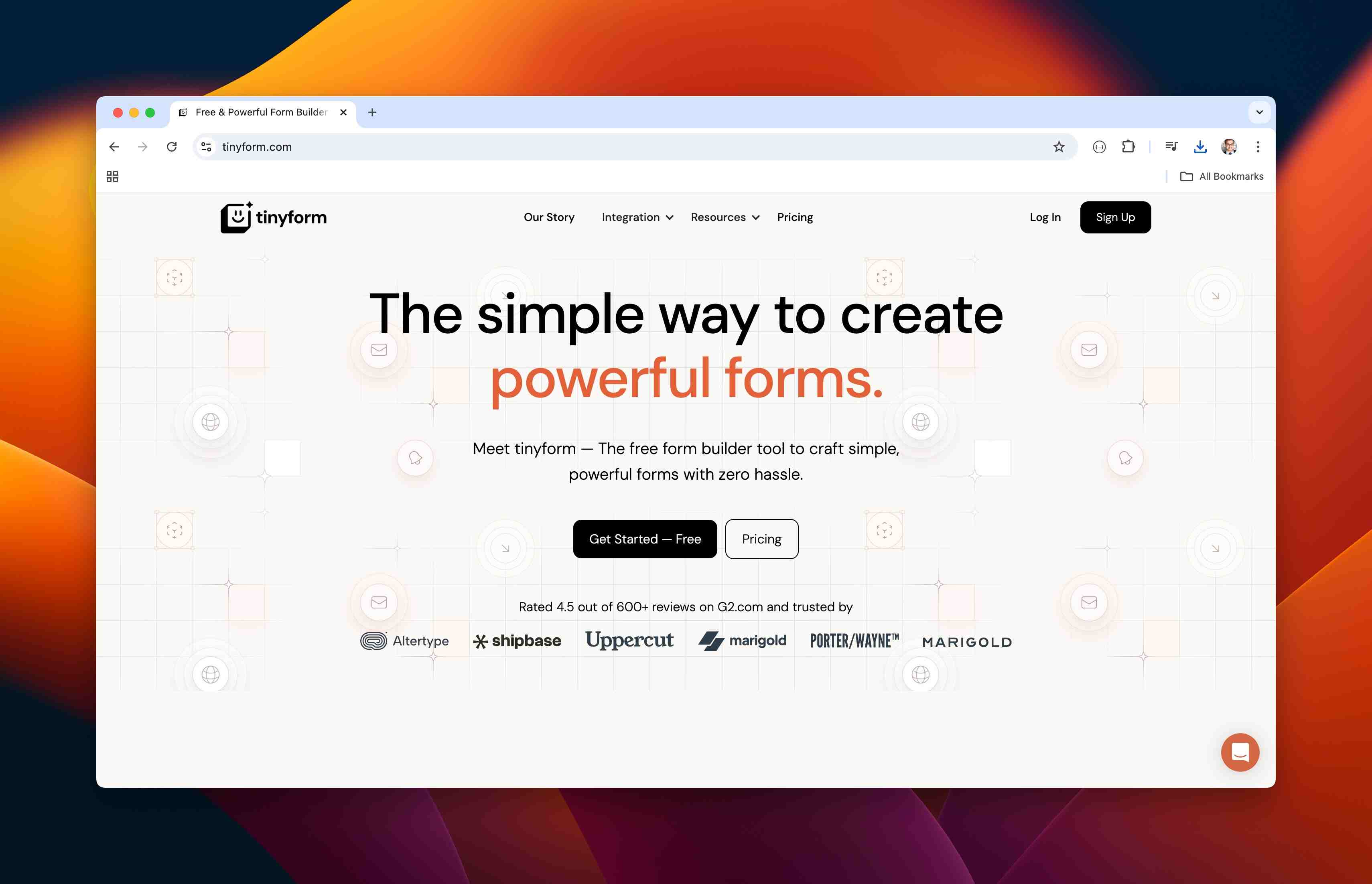 tinyform homepage